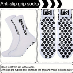 5 Pairs Non-Slip Football Socks with Silicone Dots for Sports