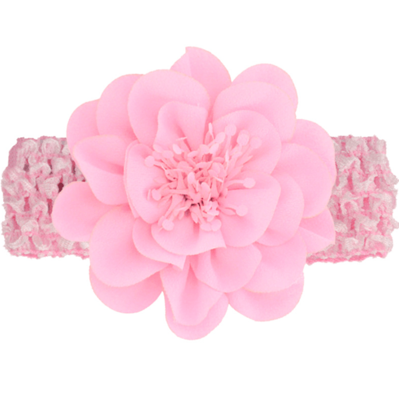 Chiffon Flower Knit Headband for Baby Girls