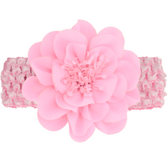 Chiffon Flower Knit Headband for Baby Girls