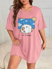 Sheep & Cloud & Sun Print Nightdress