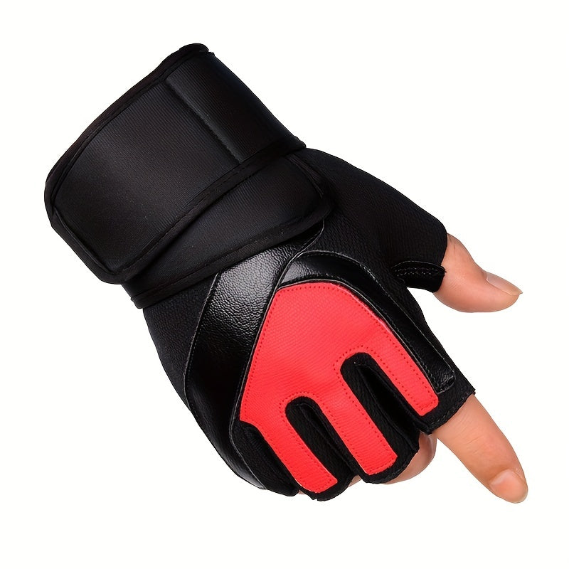 Men's Padded Workout Gloves with Wrist Wrap Support