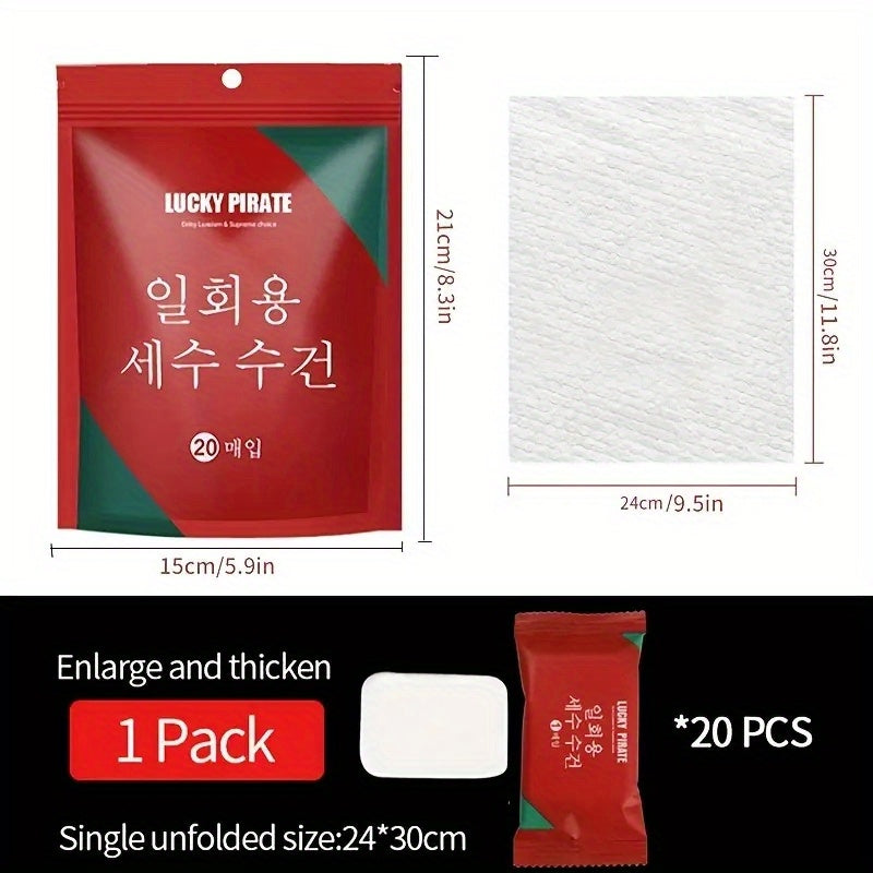 20pcs Portable Compressed Towel for Camping & Travel Thick Disposable Towel