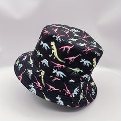 Dinosaur Print Reversible Cotton Bucket Hat