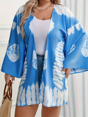 Tie Dye Long Sleeve Open Front Cardigan