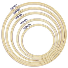 5pcs Bamboo Embroidery Hoops 12.7-25.4cm for Cross Stitch