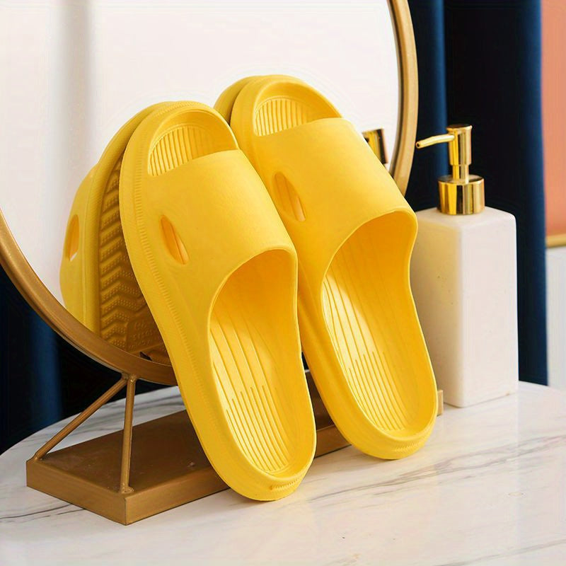 Women's Solid Pillow Slippers Non Slip Platform Shoes