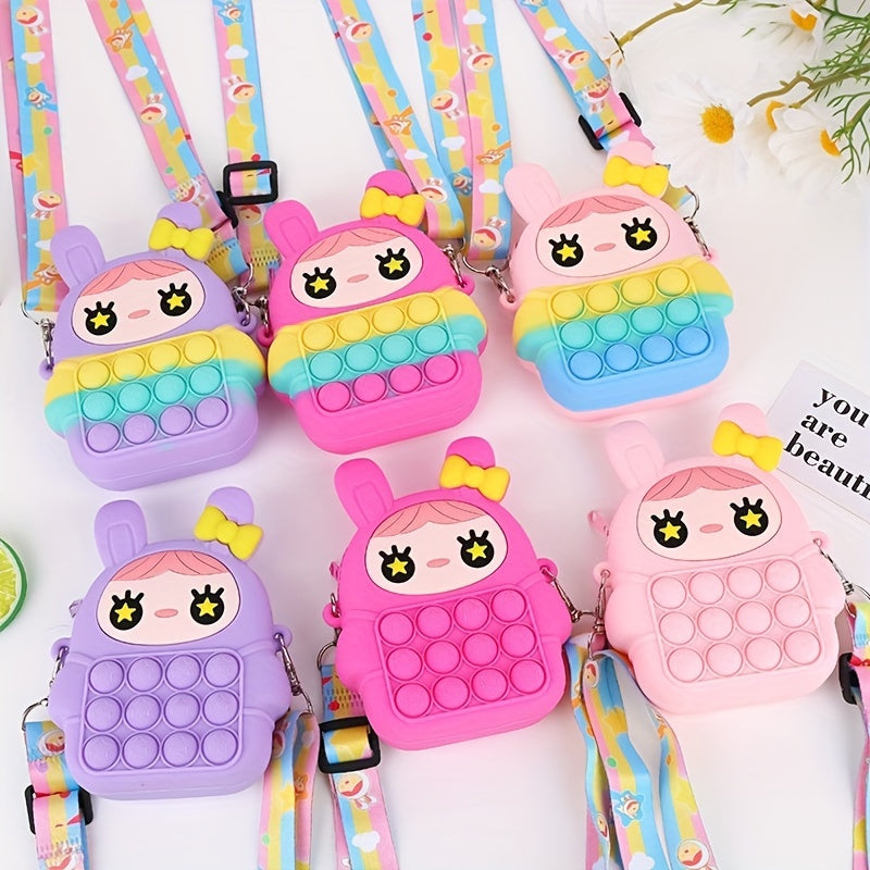 Cartoon Silicone Rabbit Ear Bow Messenger Bag