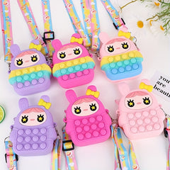 Cartoon Silicone Rabbit Ear Bow Messenger Bag