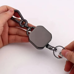 Heavy Duty Retractable Card Holder with Clip, Key Ring & Carabiner