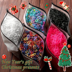 1000 Mini Disposable Hair Ties w/ Storage Bag Elastic Hair Rope