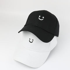 Happy Face Embroidery Baseball Cap Summer Sun Hat for Couple