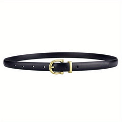 Oval Buckle Thin Belt Women's PU Leather Casual Jeans Pants Belt