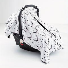 Girl's Sunshade Seat Cover with Deer Horn Flower Print