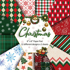 Christmas Scrapbook Paper Pad - 24 Sheets Single Sided Pattern Paper