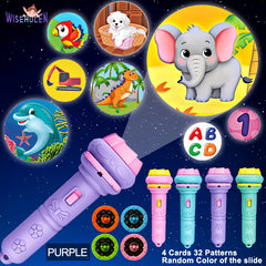 WISEHULEN Kids Projection Flashlight with 32 Educational Patterns