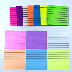 50 Sheets Fluorescent Transparent Sticky Notes Lined Waterproof Label Paper