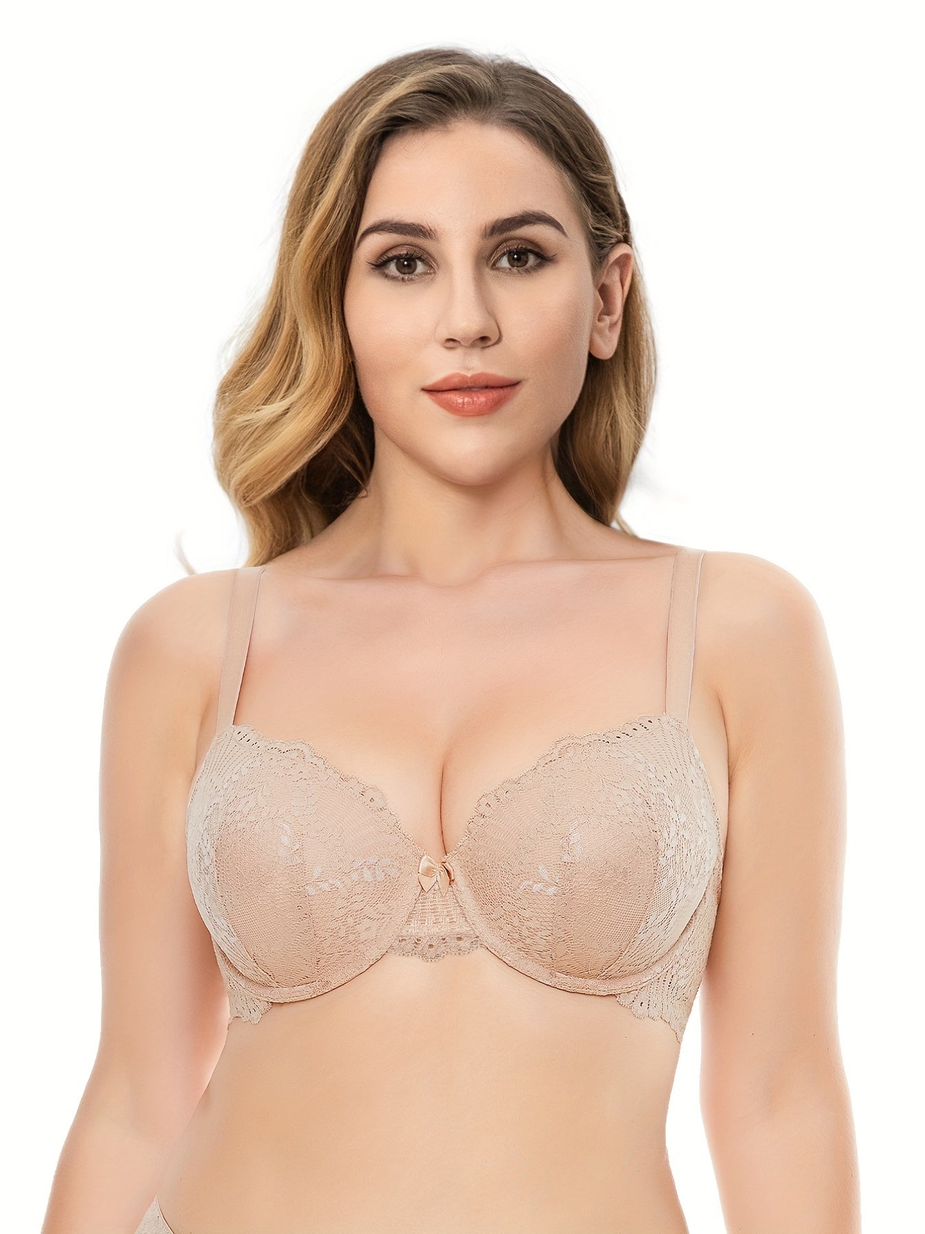 Women Push Up Bra Lace Padded Brassiere Plunge Underwire Lift Up Bras