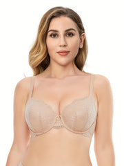 Women Push Up Bra Lace Padded Brassiere Plunge Underwire Lift Up Bras