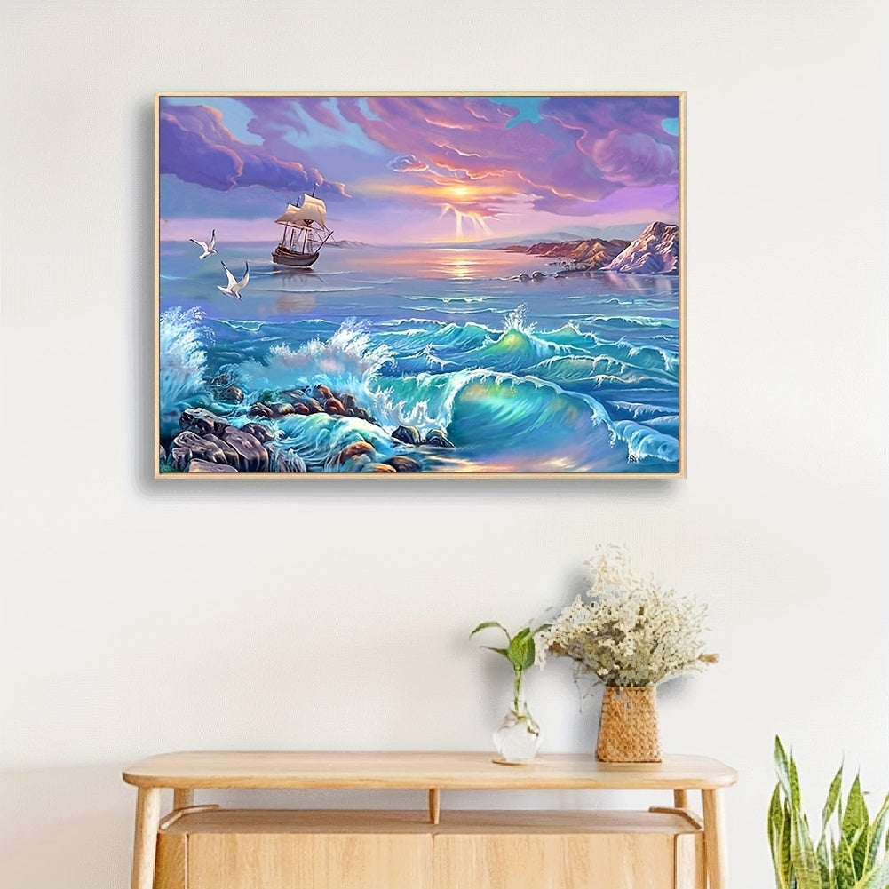 Embroidery Kit Cross Stitch Seascapes Stamped Cotton Art Craft Sewing