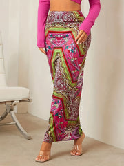 Floral Print Bodycon Skirt for Spring & Summer