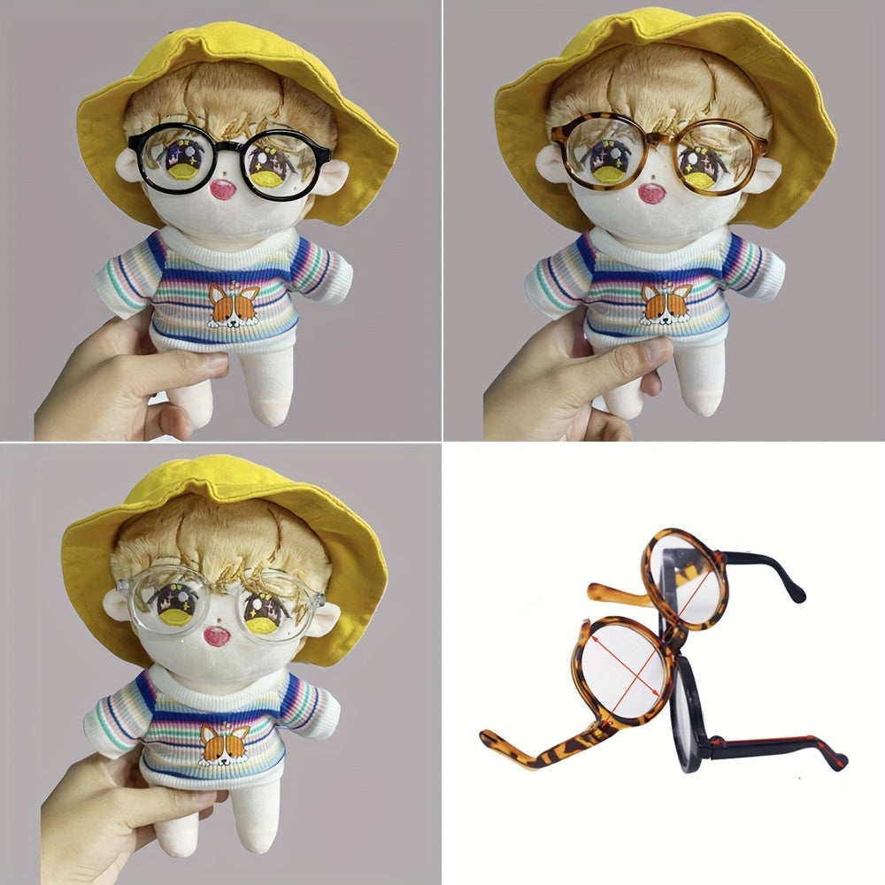 Plastic Round Decorative Doll Glasses