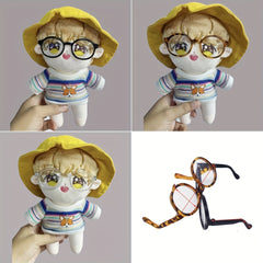 Plastic Round Decorative Doll Glasses