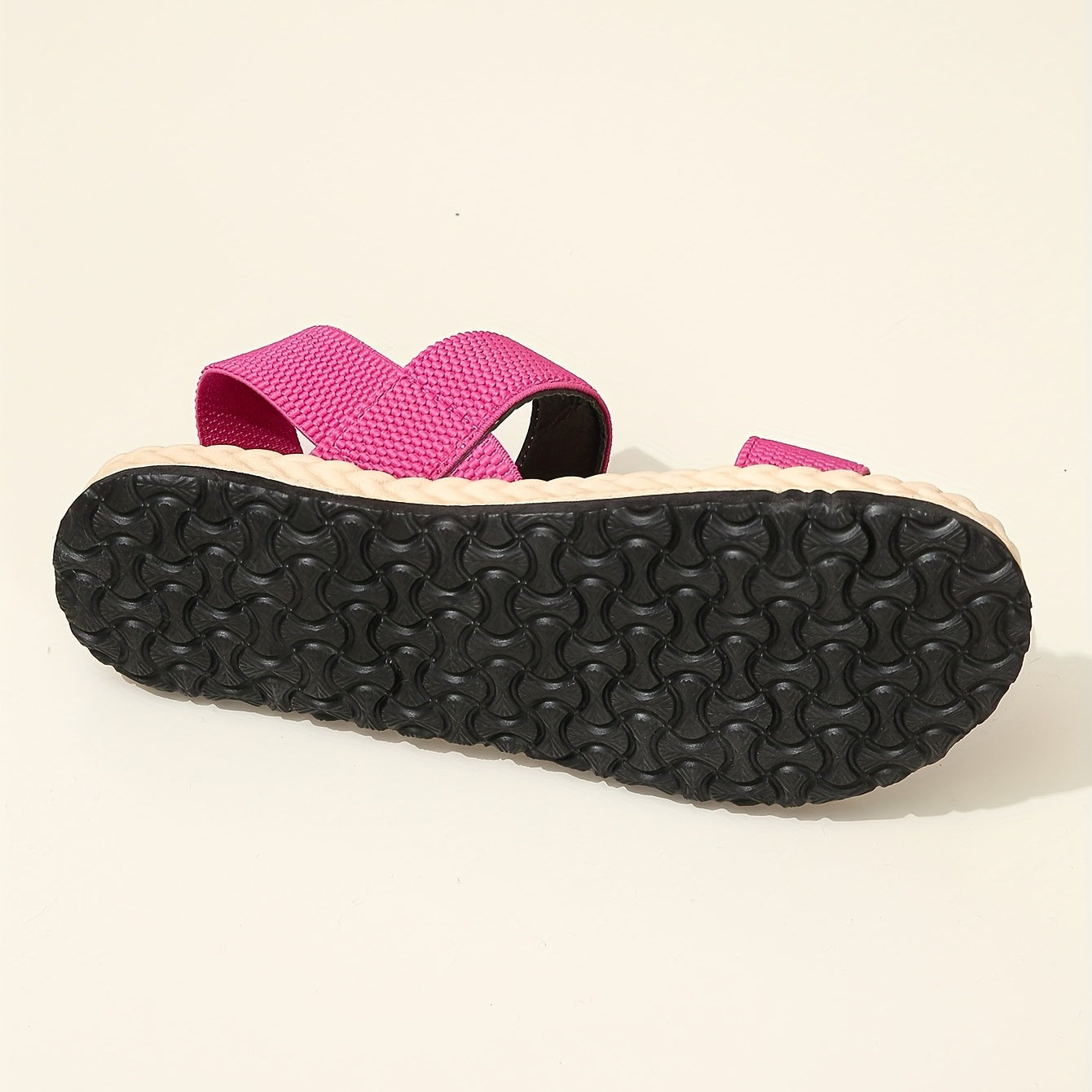 Women's Elastic Flat Sandals Open Toe Slip On Slingback Shoes
