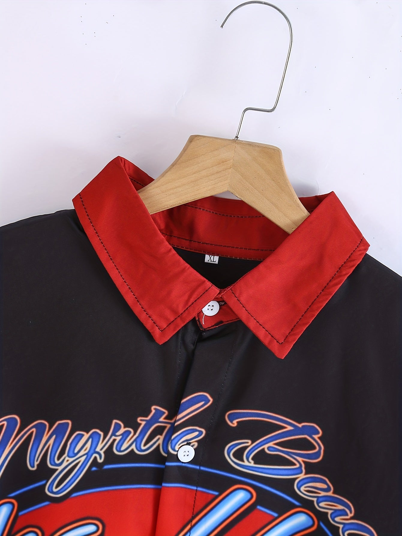 Men's Retro Print Camp Collar Bowling Shirt