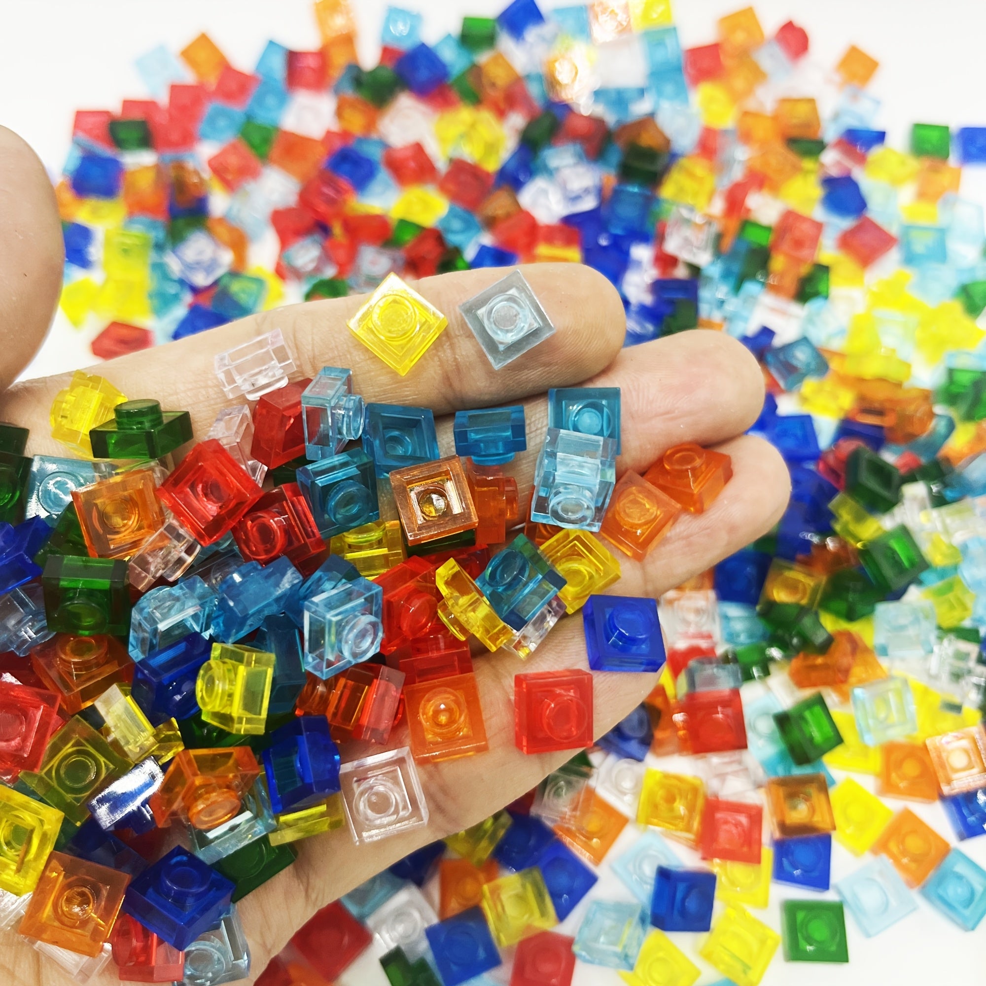 300pcs Colorful Transparent Building Blocks - Durable ABS Material