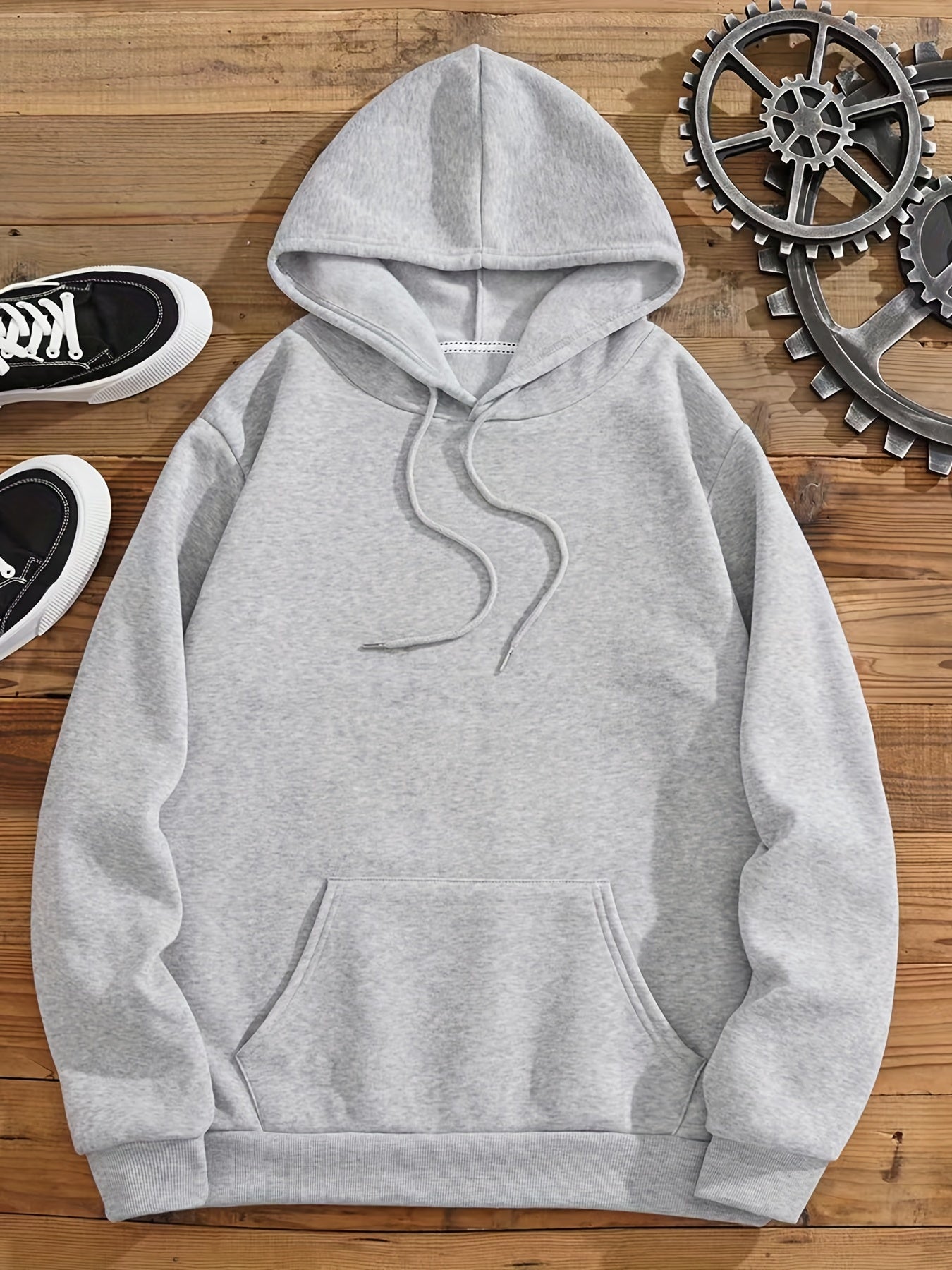 Kangaroo Pocket Hoodie Long Sleeve Drawstring Hoodies Women's Clothing