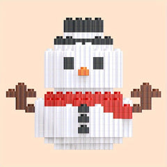 Christmas Snowman Model Assembly Building Blocks Toys Birthday