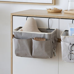 Canvas Bedside Storage Hanging Bag - Cotton Linen Fabric Home Decor Gift
