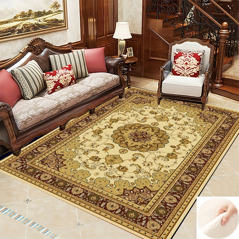 Boho Anti Fatigue Kitchen Rug Vintage Non Slip Soft Faux Sheepskin Mat