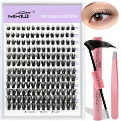 144pcs Cluster Lashes Mix 0.07mm D Curl DIY Kit