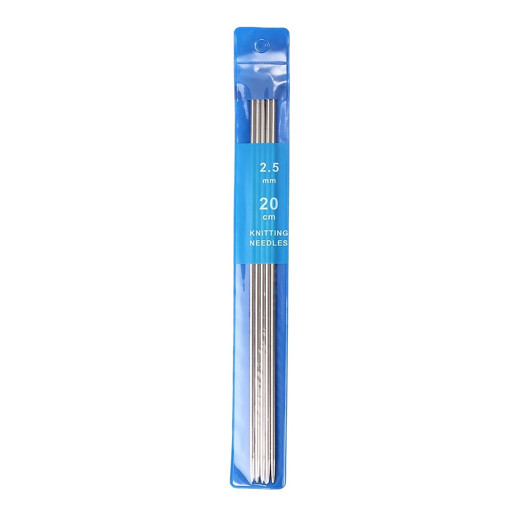 5pc Stainless Steel Needles Kit 2.0-4.0mm Double Ended Beginner Knit