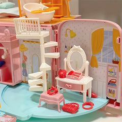 Mini Doll House Bus Car Accessories Toys Simulative Play House Toy