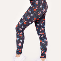 Colorblock Floral Print Fitness Leggings
