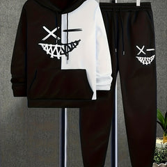 Men's Pocket Hoodie & Sports Trousers Set for Spring & Autumn
