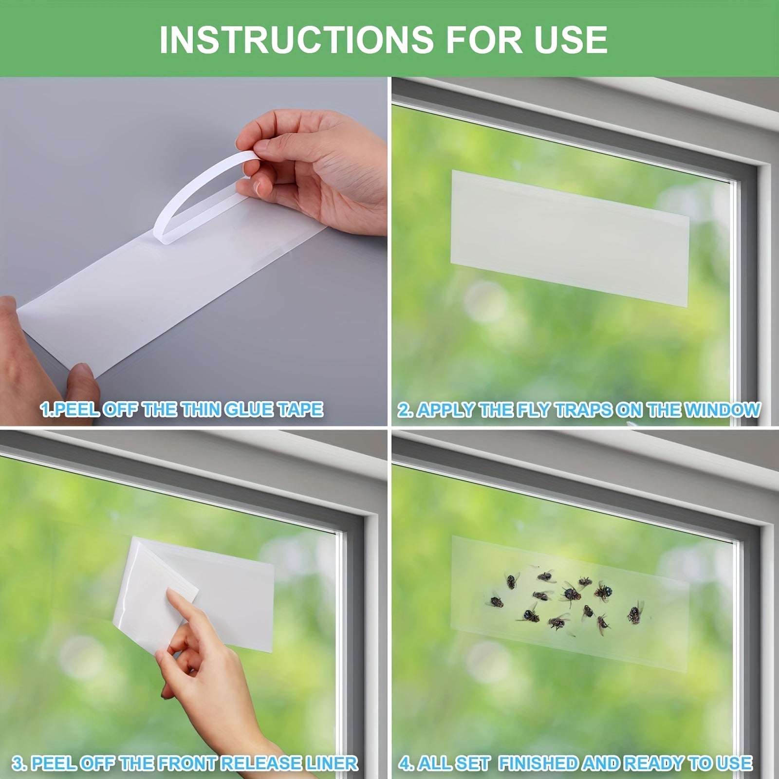 5pcs Sticky Insect Board Fly Trap Transparent Sticky Fly Stickers