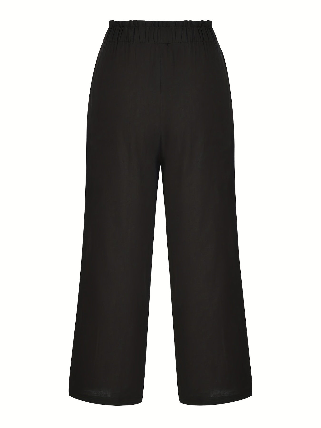 Elastic Waist Button Decor Pants for Women