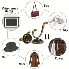 8pcs Vintage Double Hook Wall Hanging Coat Hook