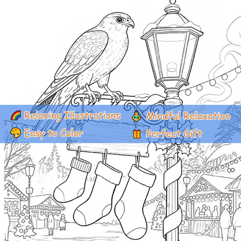 Christmas Adult Coloring Book Santa & Christmas Tree Designs