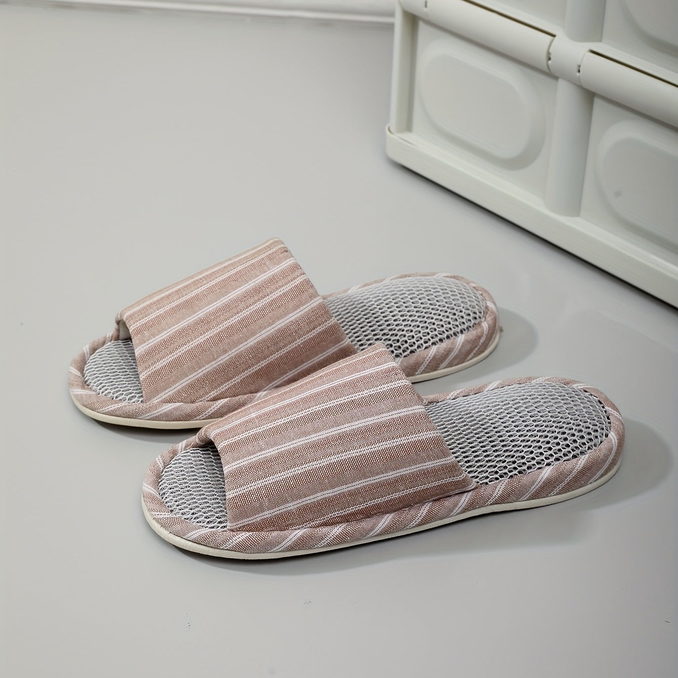Men's Cozy Open Toe Slippers Anti-Skid Indoor Shoes
