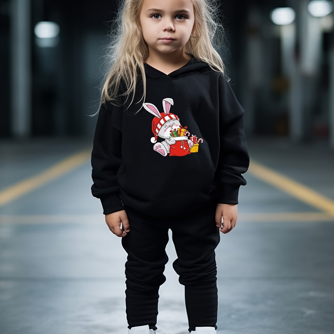 OERYUI 2pcs Christmas Bunny Hoodies Pants Set For Kids Spring Fall