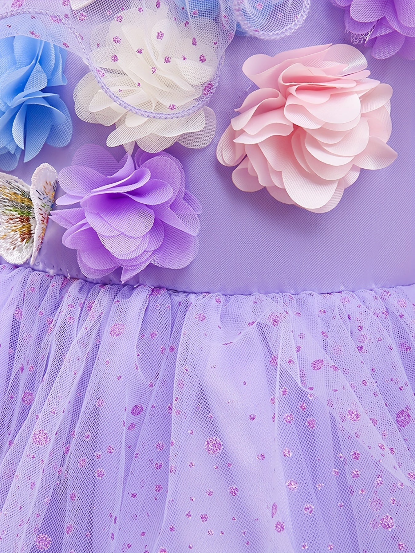 Girls Flower Long Sleeve Princess Dress