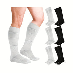 6 Pairs Scrunch Football Socks Extra Long Padded Sports Socks