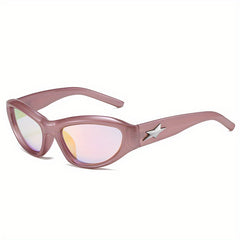 Cat Eye Sunglasses Y2K Wrap Around Star Decor UV Blocking