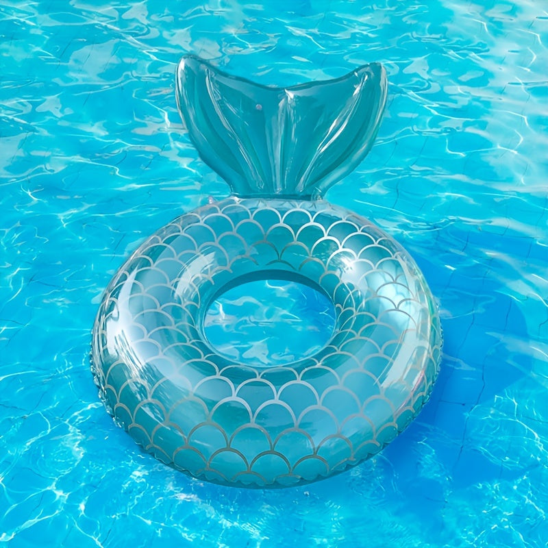 Mermaid Inflatable Swimming Ring Transparent Adult Pool Beach Party Water Toy