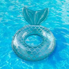 Mermaid Inflatable Swimming Ring Transparent Adult Pool Beach Party Water Toy