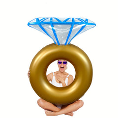 Golden Sparkling Swim Ring for Pool & Beach Parties